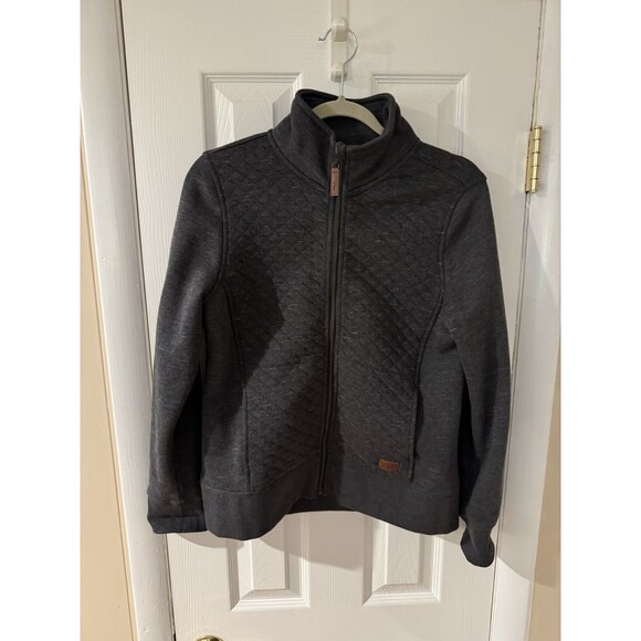 L.L Bean Jacket Women’s PXS Heathered Slate Gray Quilted Front Full Zip Outdoor - Picture 10 of 11